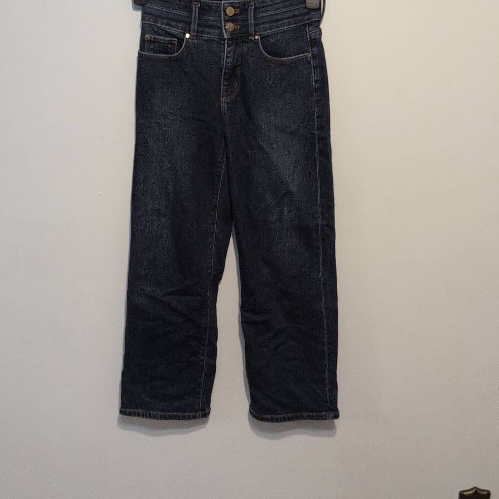 Ann Taylor Size 00P Dark Wash Wide-Leg Ankle Jeans